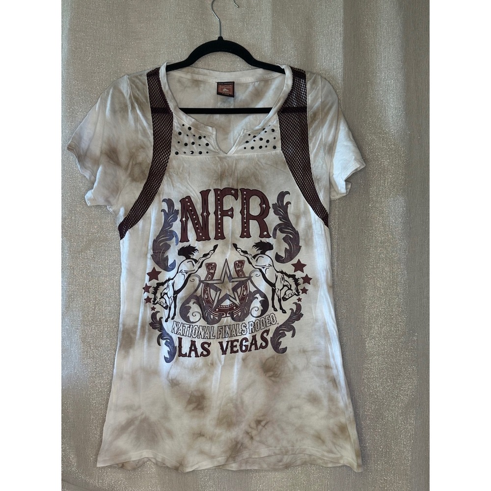 ProRodeo NFR Las Vegas Graphic T-Shirt Rhinestone Tie Dye‎ Rodeo XL